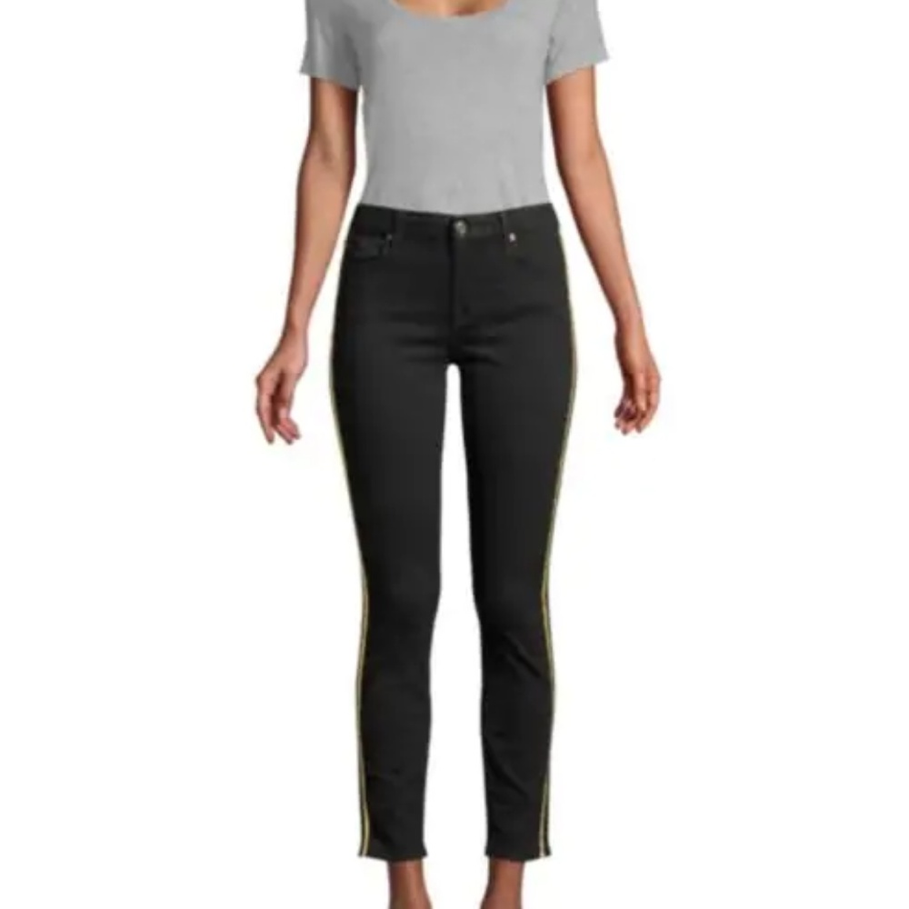 7 For All Mankind Ankle Glitter Stripe Jeans (NWT) - Picture 6 of 6